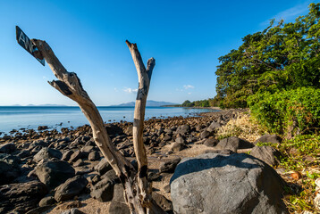 Pebble beach in Waigete, Flores, Indonesia, Southeast Asia