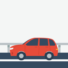 Car illustration for social media template.