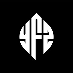 YFZ letter logo design with polygon shape. YFZ polygon and cube shape logo design. YFZ hexagon vector logo template white and black colors. YFZ monogram, business and real estate logo.