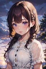 Beautiful anime girl illustration