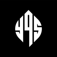 YQS circle letter logo design with circle and ellipse shape. YQS ellipse letters with typographic style. The three initials form a circle logo. YQS circle emblem abstract monogram letter mark vector.