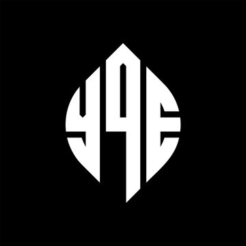 YQE circle letter logo design with circle and ellipse shape. YQE ellipse letters with typographic style. The three initials form a circle logo. YQE circle emblem abstract monogram letter mark vector.