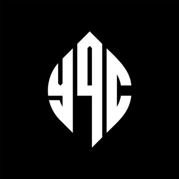 YQC circle letter logo design with circle and ellipse shape. YQC ellipse letters with typographic style. The three initials form a circle logo. YQC circle emblem abstract monogram letter mark vector.