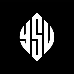 YSU circle letter logo design with circle and ellipse shape. YSU ellipse letters with typographic style. The three initials form a circle logo. YSU circle emblem abstract monogram letter mark vector.
