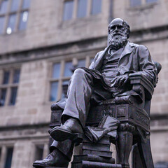 Statue of Charles Darwin in Shrewsbury UK