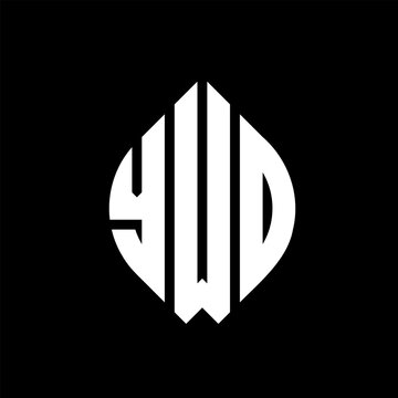 YWD circle letter logo design with circle and ellipse shape. YWD ellipse letters with typographic style. The three initials form a circle logo. YWD circle emblem abstract monogram letter mark vector.