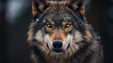 Fototapeta premium Wolf, Minimalistic Professional Portrait, Generative AI