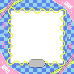 Frame Y2k style Main color blue and light blue