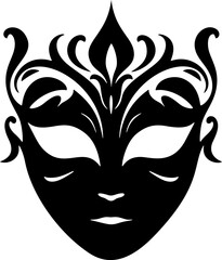 Venetian mask vector clipart outline