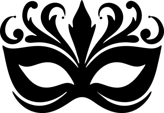 Venetian mask vector clipart outline