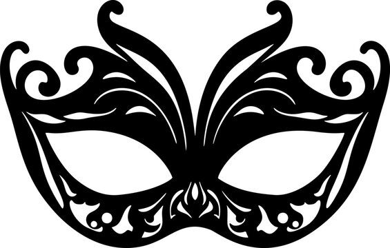 Venetian mask vector clipart outline