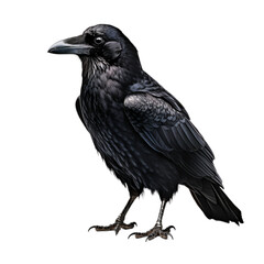 raven on a white background, PNG