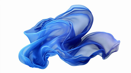 Blue abstract shape flows on a light background, wavy flow, background with wavy lines, smooth waves. Generative AI.