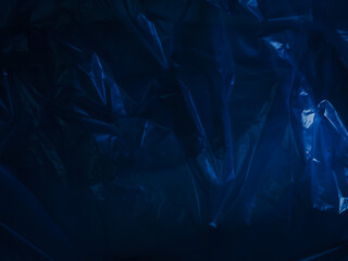 Blue plastic bag texture for environmental background.