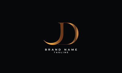 JD, DJ, Abstract initial monogram letter alphabet logo design