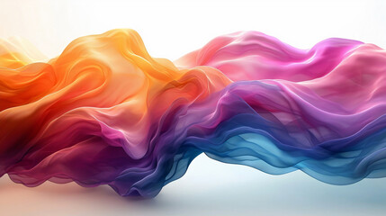 Spectrum, rainbow color, abstract shape flows on a light background, wavy flow, background with wavy lines, smooth waves. Generative AI.