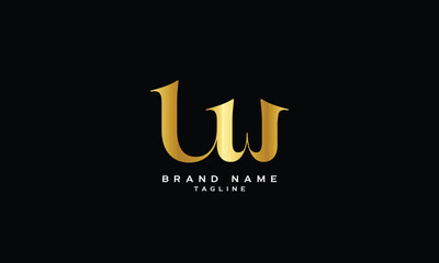 WU, UW, Abstract initial monogram letter alphabet logo design