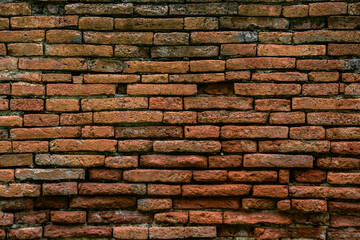 Old and worn brick wall background
