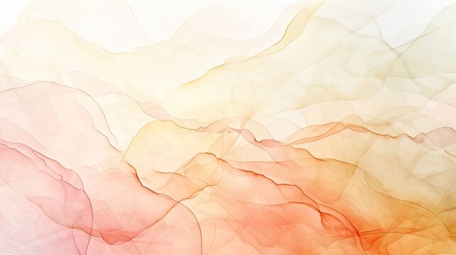 Fototapeta A soft and airy watercolor background with translucent layers of blush cream and peach. 