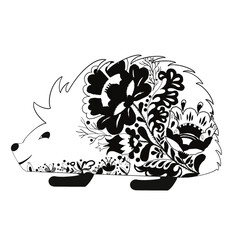 hedgehog with floral motifs 