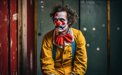 Fototapeta na wymiar portrait of a clown in a shirt