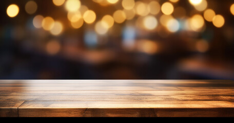 table with bokeh background