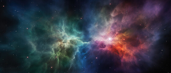 Obraz na płótnie Canvas A Wallpaper of vast and radiant nebula in the Space. Universe