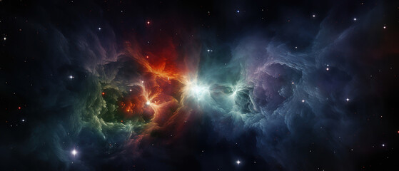 A Wallpaper of vast and radiant nebula in the Space.  Universe