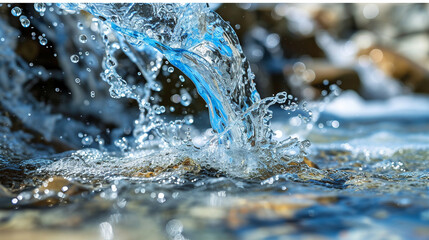 water splash on a blue background