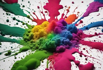 Colorful rainbow holi paint color powder explosion isolated white background stock photoColors Exploding Paint Multi Colored