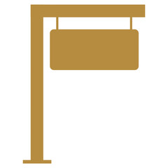 Obraz premium Gold Sign Board Icon Isolated on White