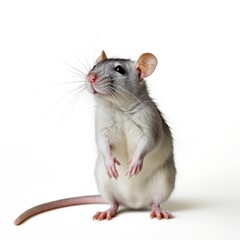 A rat is standing on its hind legs. Laboratory animal, testing model for research.