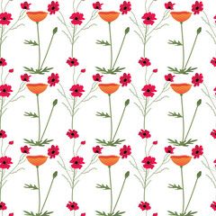 Free vector organic flat abstract floral pattern