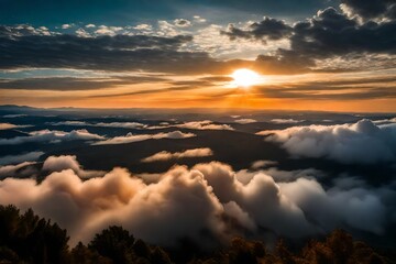 sunset over the mountains