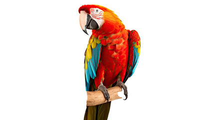 Macaw bird isolated on a transparent background