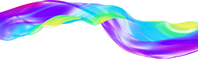 Fabric Flowing Cloth Wave, Waving Multicolor Silk Flying Textile, 3d render