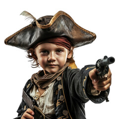 Pirate ,kid  isolated on transparent png.
