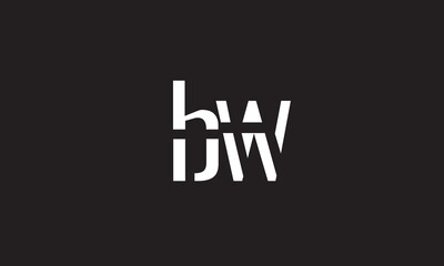 Fototapeta premium BW, WB, W, B Abstract Letters Logo Monogram 