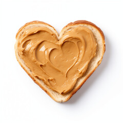 heart-shaped toast with peanut butter