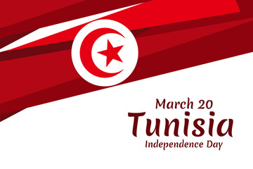 March 20, Independence Day. Independence Day of Tunisia vector illustration. Suitable for greeting card, poster and banner.

