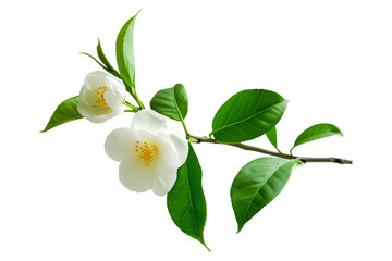 White tea flowers isolated on white