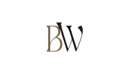 BW, WB, W, B Abstract Letters Logo Monogram	