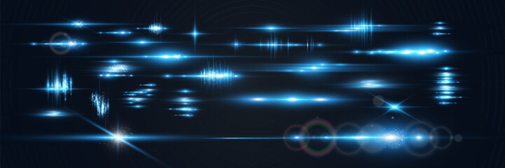 Set of bright light rays.Brigh light on the background.	

