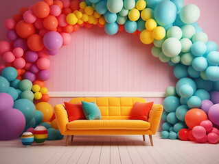 Creative colorful Interior illustration