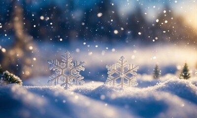 Obraz na płótnie Canvas christmas tree and snowflakes