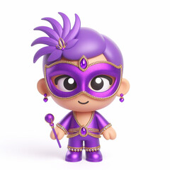 3D funny cartoon of carnival costume mask. Tradition and fun. AI generated