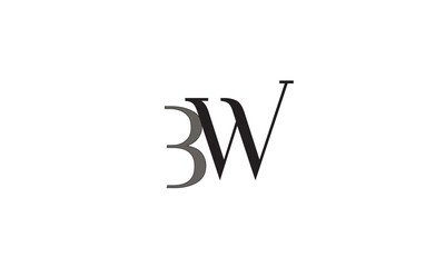 BW, WB, W, B Abstract Letters Logo Monogram	
