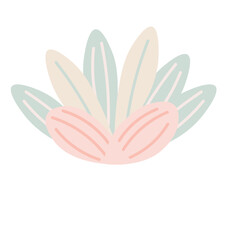 Floral element of a set in aesthetic design. The graceful flower branch, rendered in an outline style, invites you to immerse yourself in its tranquil botanic reverie. Vector illustration.