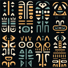 Fototapeta na wymiar Cute Totem pattern and wallpaper