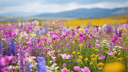 Obraz na płótnie Canvas Beautiful field with wildflowers